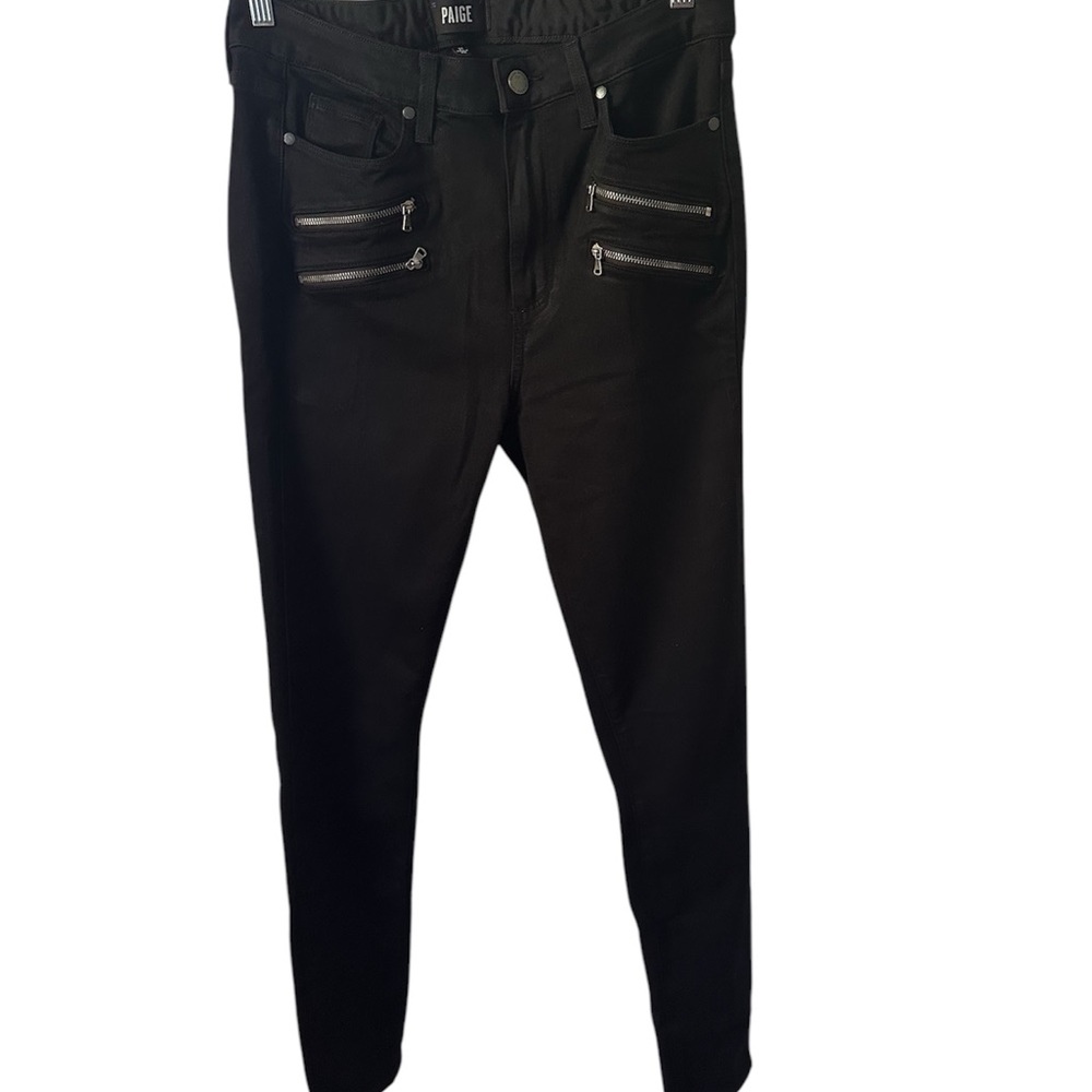 Paige Edgemont Transcend High Rise Ultra Skinny Black Jeans Sz 31